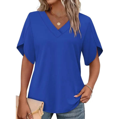 Womens Summer Short Petal Sleeve Top