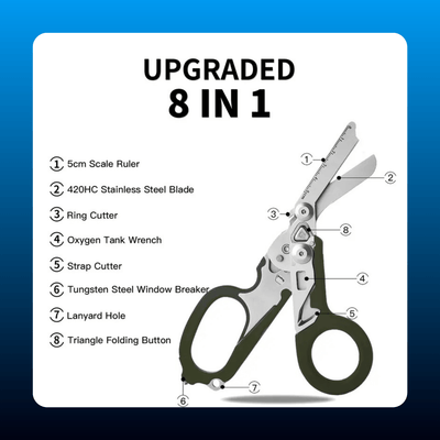 8-in-1 Tactical Folding Scissors