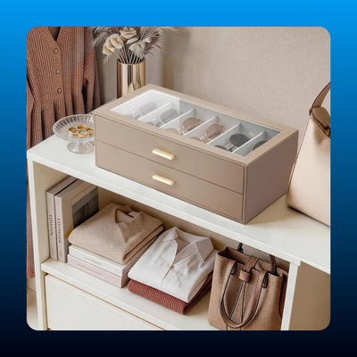 12-Grid Sunglasses Organizer Case