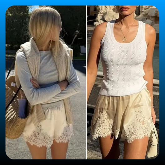 Satin Silk Lace Summer Shorts