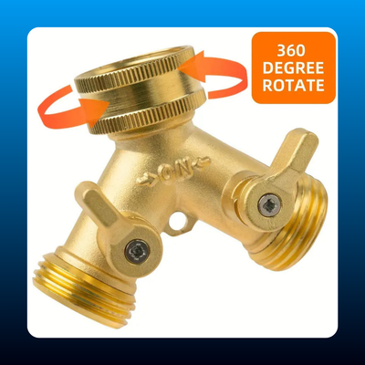 Metal Brass Garden Hose Y-Valve Splitter