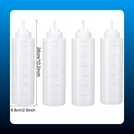 4-Pack 22 oz Condiment Squeeze Bottles