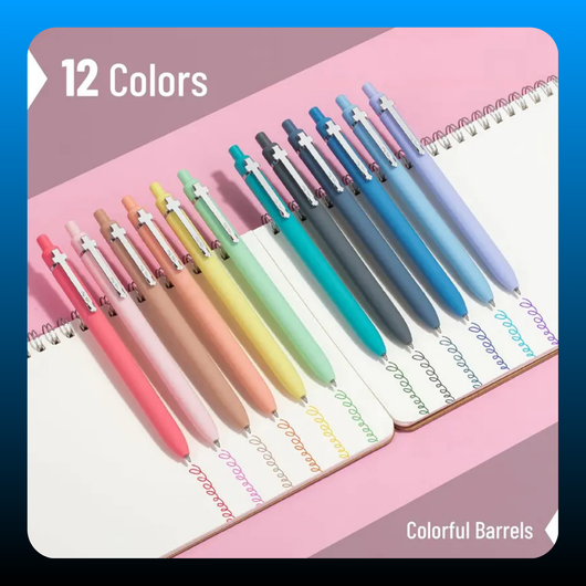 Retractable Cute Gel Pens for Journaling (12 Pack)