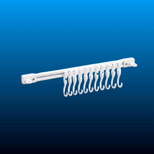 Adhesive 10-Hook Slide Rail Organizer