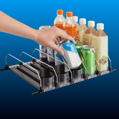 Dual Rod Refrigerator Beverage Storage Rack Organiser