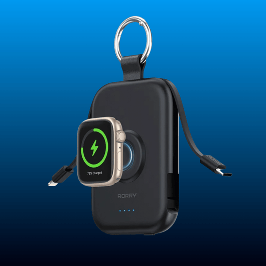 5000mAh Keychain Power Bank with Built-In Cables