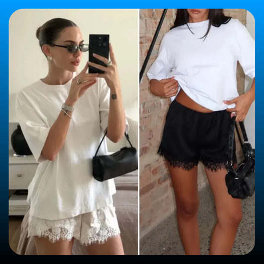 Satin Silk Lace Summer Shorts