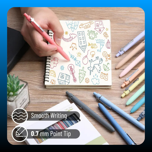 Retractable Cute Gel Pens for Journaling (12 Pack)