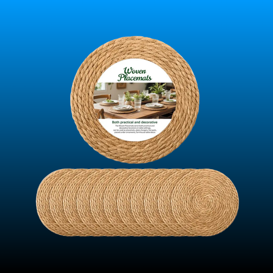 Set of 12 Round Woven Placemats Plate Chargers
