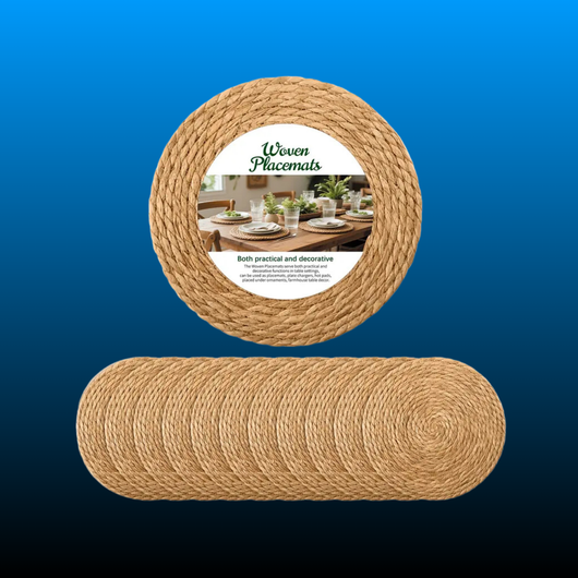 Set of 12 Round Woven Placemats Plate Chargers