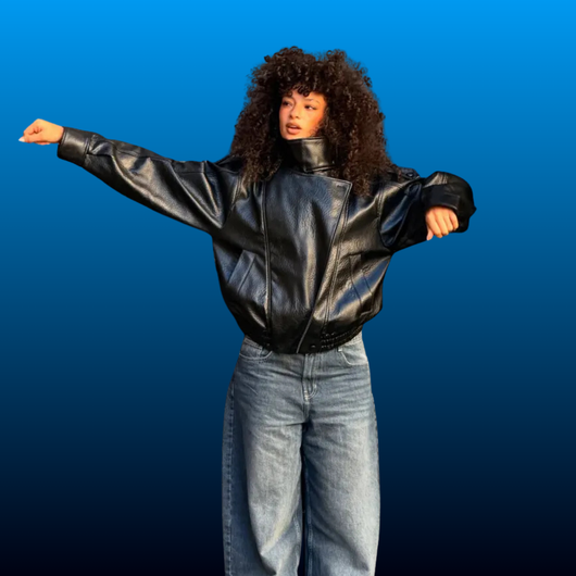 Stand Collar Faux Leather Jacket