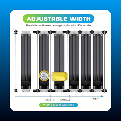 Dual Rod Refrigerator Beverage Storage Rack Organiser
