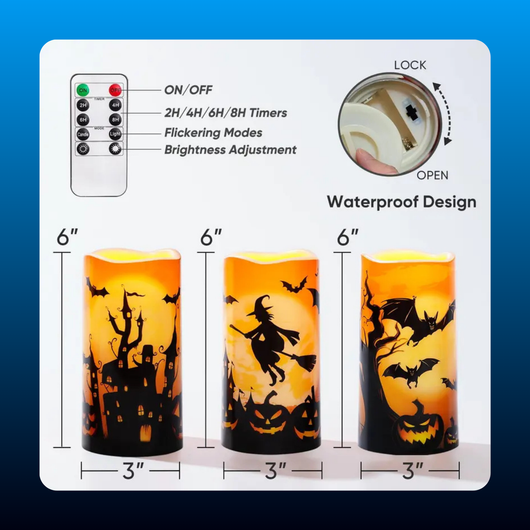 Halloween Flameless LED Candles (3 Pack)