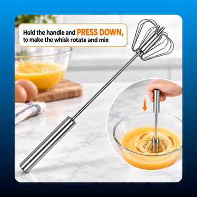 Hand-Push Spinning Whisk