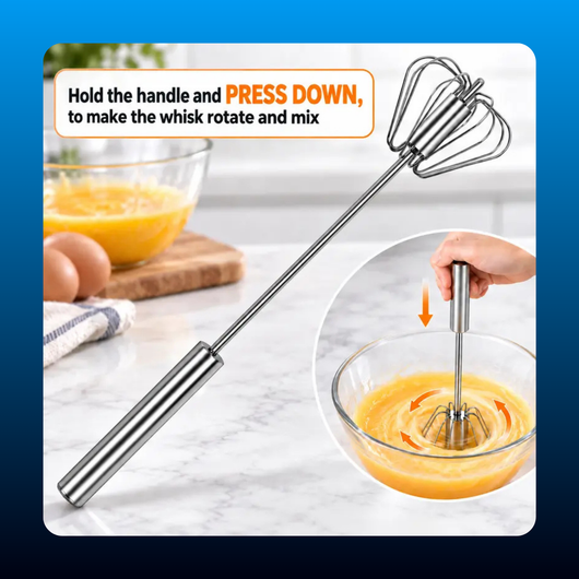 Hand-Push Spinning Whisk