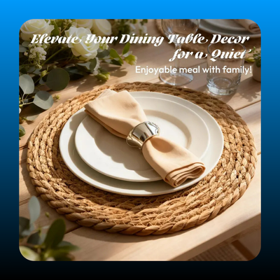 Set of 12 Round Woven Placemats Plate Chargers