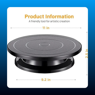 11-Inch Food-Grade Plastic Rotating Turntable Sculpting Wheel with Concentric Rings