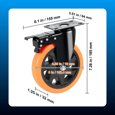 Industrial Lockable Swivel Casters