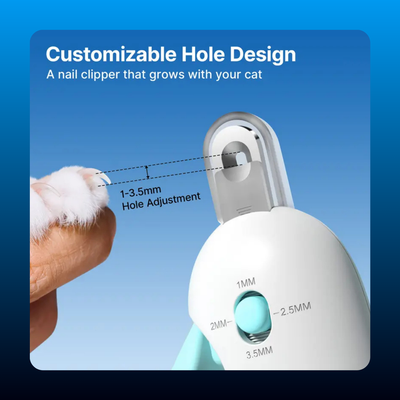 Cat Nail Clipper with Adjustable Trim Guard and Hidden File