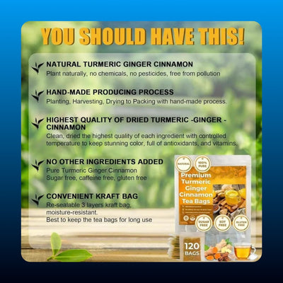 Turmeric Ginger Cinnamon Tea Bags