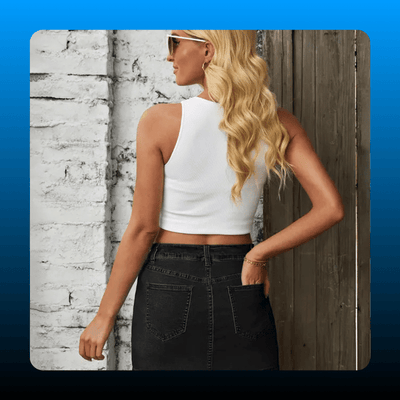 High Waist Denim Skort