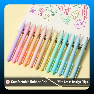 Retractable Cute Gel Pens for Journaling (12 Pack)