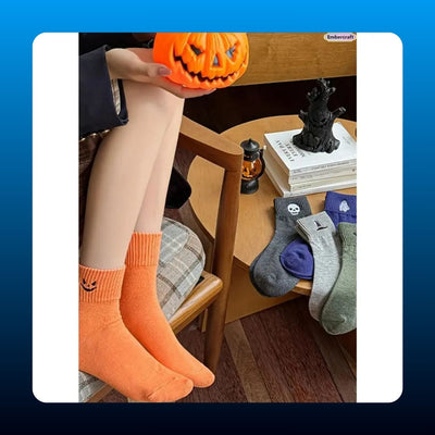 Embroidered Halloween Crew Socks (5 Pair)