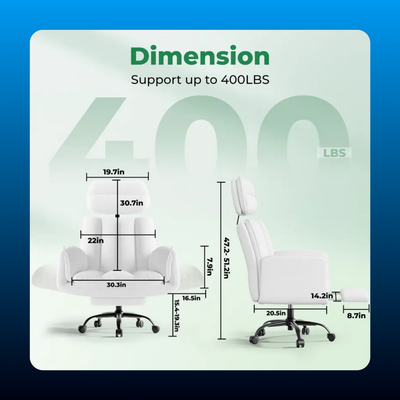 Upholstered Reclining Office Chair with Footrest
