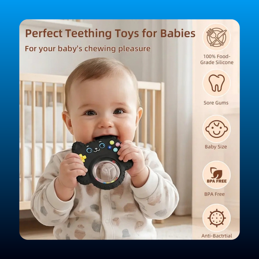 Cat-Shaped Silicone Baby Teether