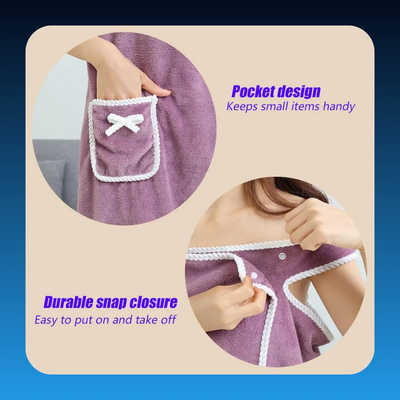 Women's Coral Fleece Wearable Bath Towel