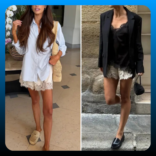 Satin Silk Lace Summer Shorts
