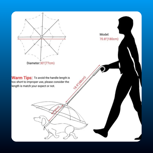 Pet Umbrella with Built-In Leash