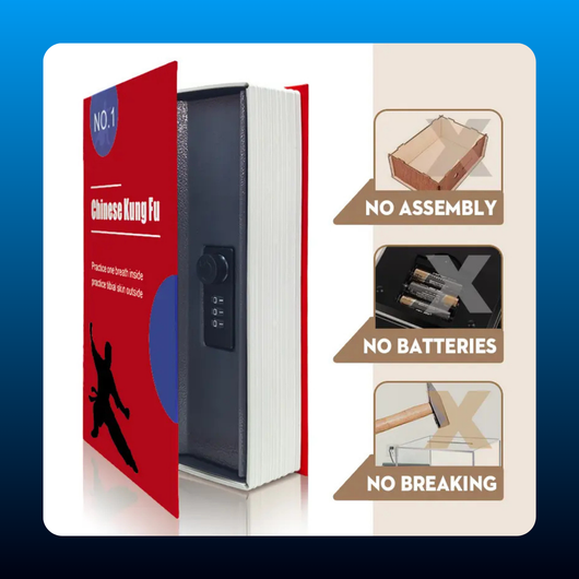 Hidden Book Safe with Combination Lock