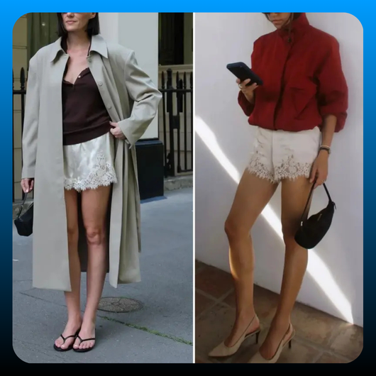 Satin Silk Lace Summer Shorts