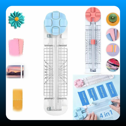 4-in-1 Paper Cutter & Trimmer for Straight, Wave,Perforated & Creasing