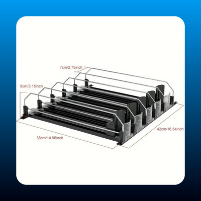 Dual Rod Refrigerator Beverage Storage Rack Organiser