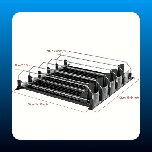 Dual Rod Refrigerator Beverage Storage Rack Organiser