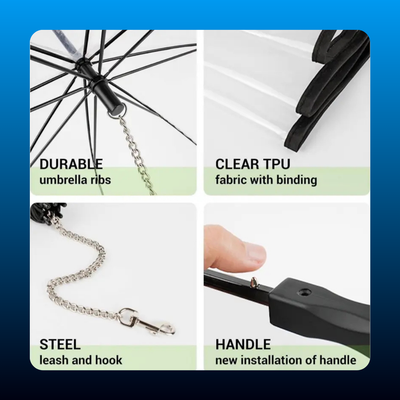 Pet Umbrella with Built-In Leash