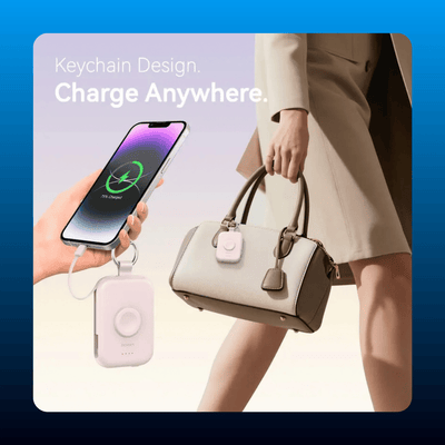 5000mAh Keychain Power Bank with Built-In Cables