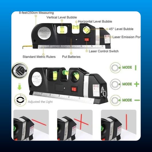 Multipurpose Laser Level with Tape Measure