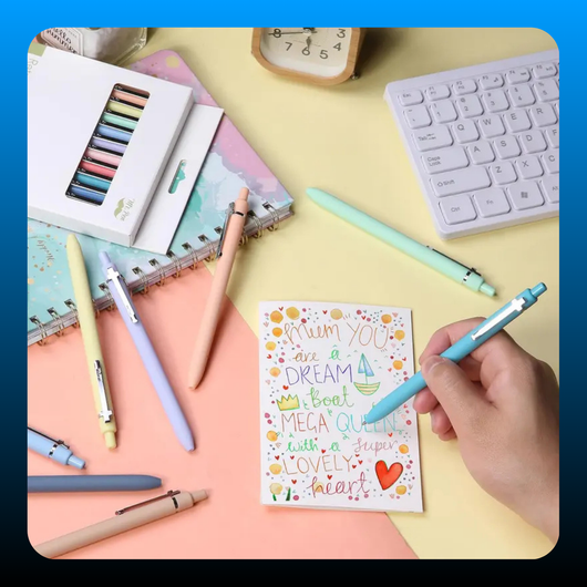 Retractable Cute Gel Pens for Journaling (12 Pack)