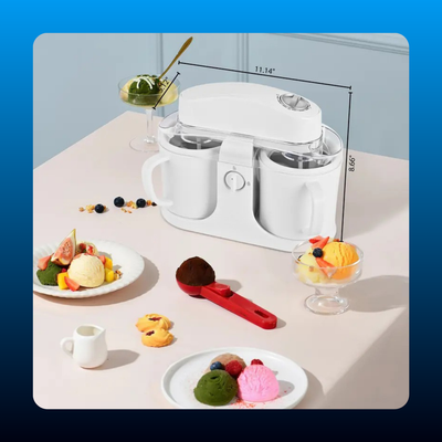 Ice Cream Maker Machine for Home Use with Two Ice Cream Bowls