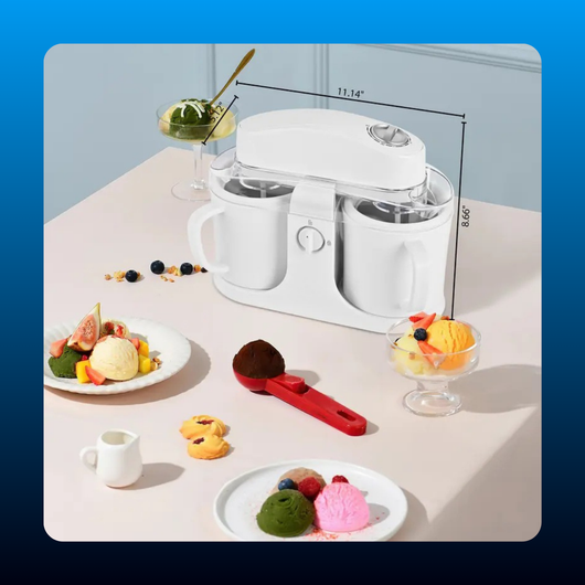 Ice Cream Maker Machine for Home Use with Two Ice Cream Bowls