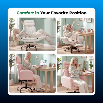 Upholstered Reclining Office Chair with Footrest