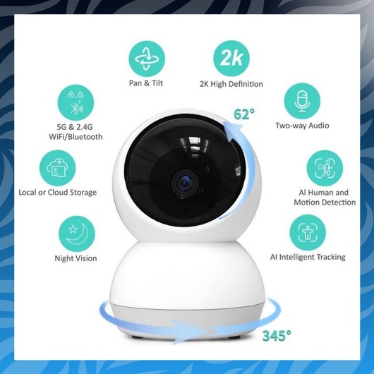 360° AI Pan-Tilt Smart Monitor Security Cam