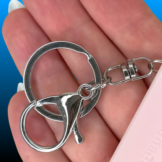 Large Easy-Open Clasp Keychain with Slip-On Keyring