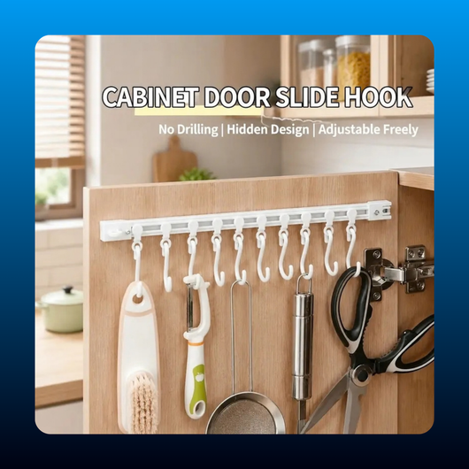 Adhesive 10-Hook Slide Rail Organizer