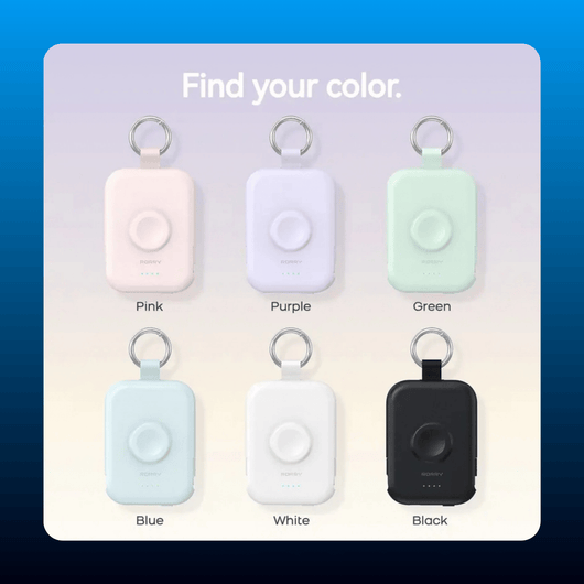 5000mAh Keychain Power Bank with Built-In Cables