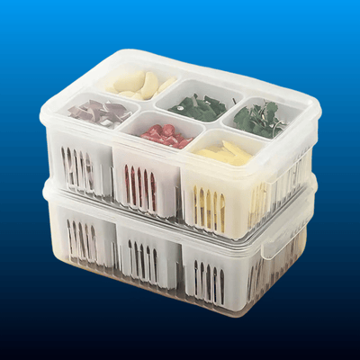 Collapsible 6-Compartment Crisper Container
