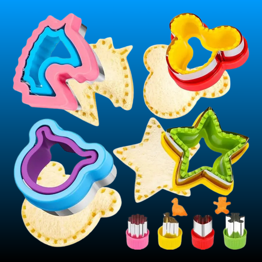 Colorful Plastic Sandwich Cutter & Sealer Set (8 PCS)